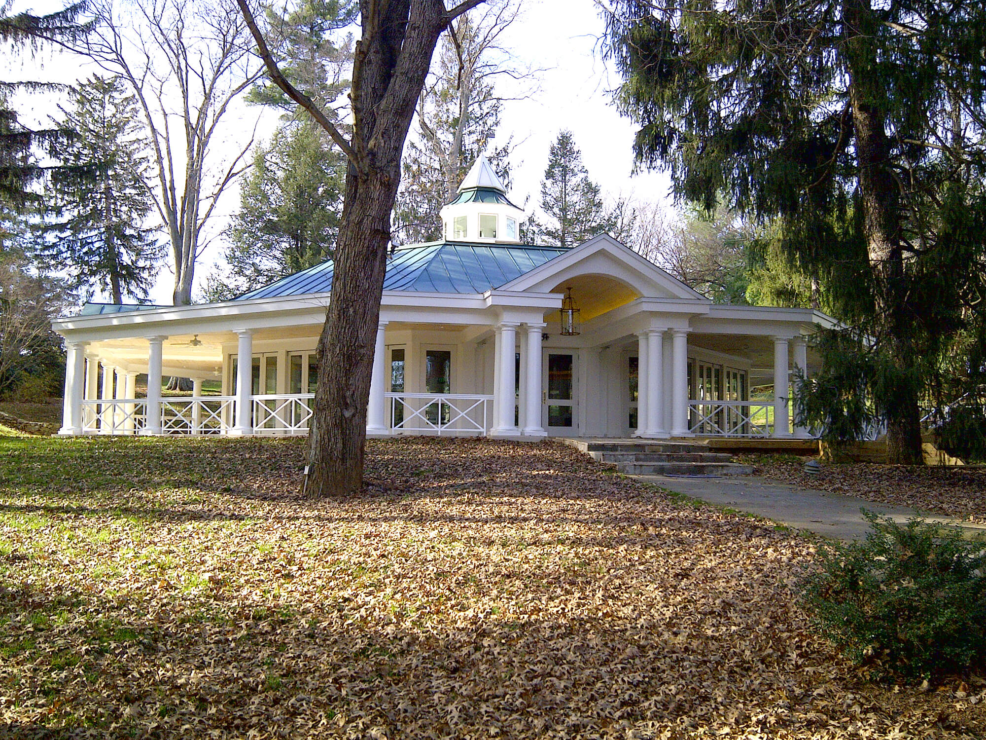 Exterior of Airlie Center Pavilion, after. Photo by James Hricko Architect LLC.