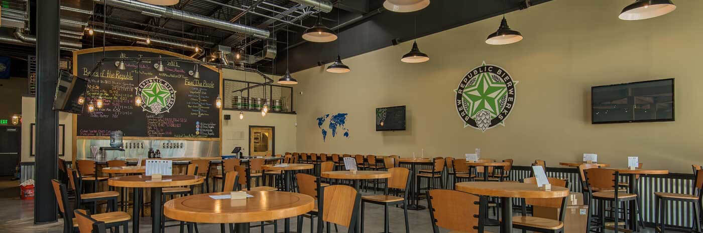 Tap room, Brew Republic Bierwerks. Photo by James Hricko Architect LLC.