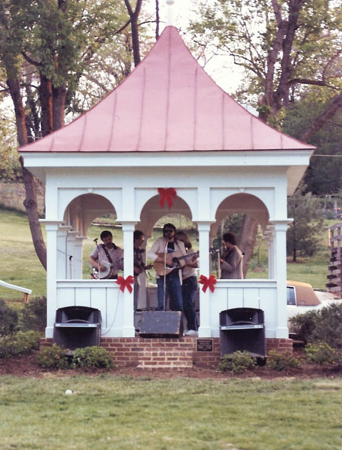 Community Gazebo, used as a stage for a bluegrass band. Photo by James Hricko Architect LLC.