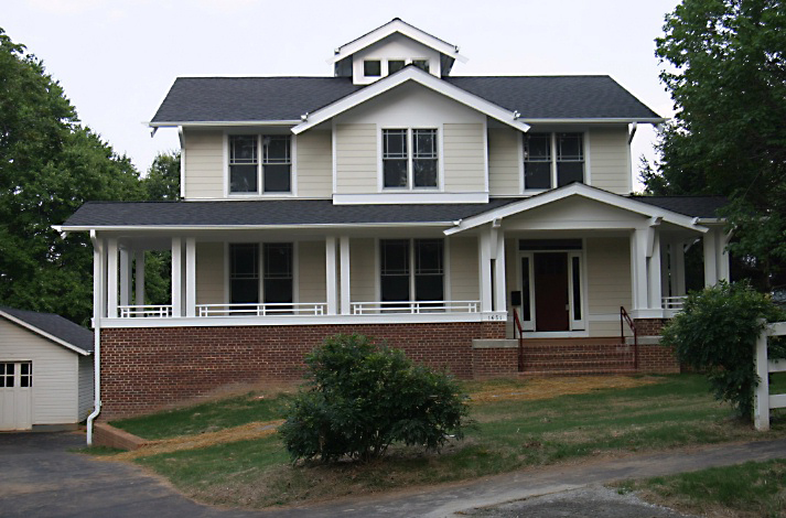 Exterior, front elevation, Modern Bungalow. Photo by James Hricko Architect LLC.