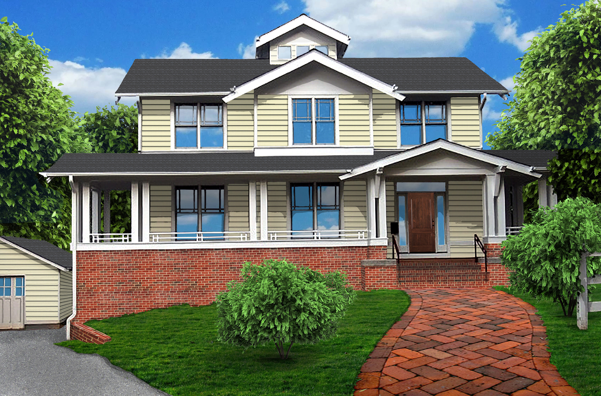 House Plan: Modern Bungalow. Image by James Hricko Architect LLC.