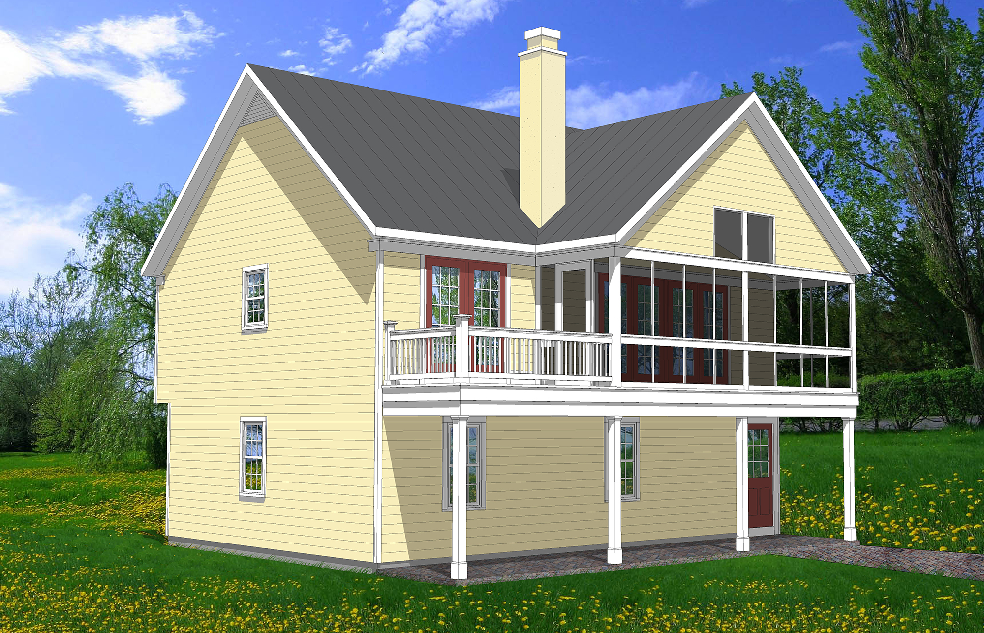 Carriage House Plan: Pendleton (B). Image by James Hricko Architect LLC.