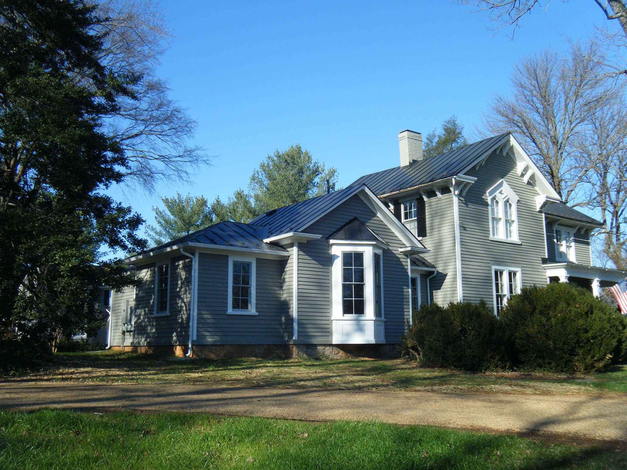 Exterior, Warrenton historic home, after. Photo by James Hricko Architect LLC.